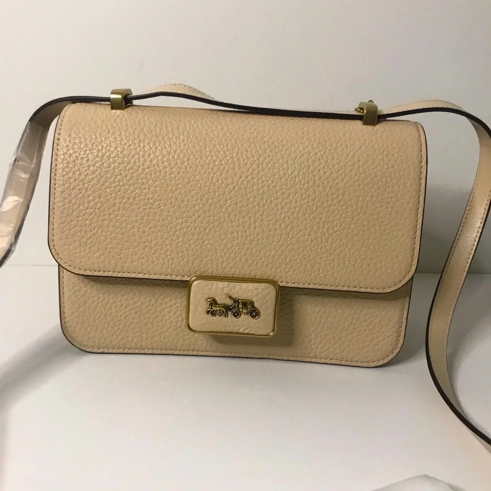 Authentic Coach ALIE Ivory Genuine Grain Leather Shoulder Crossbody Handbag - Picture 5 of 10